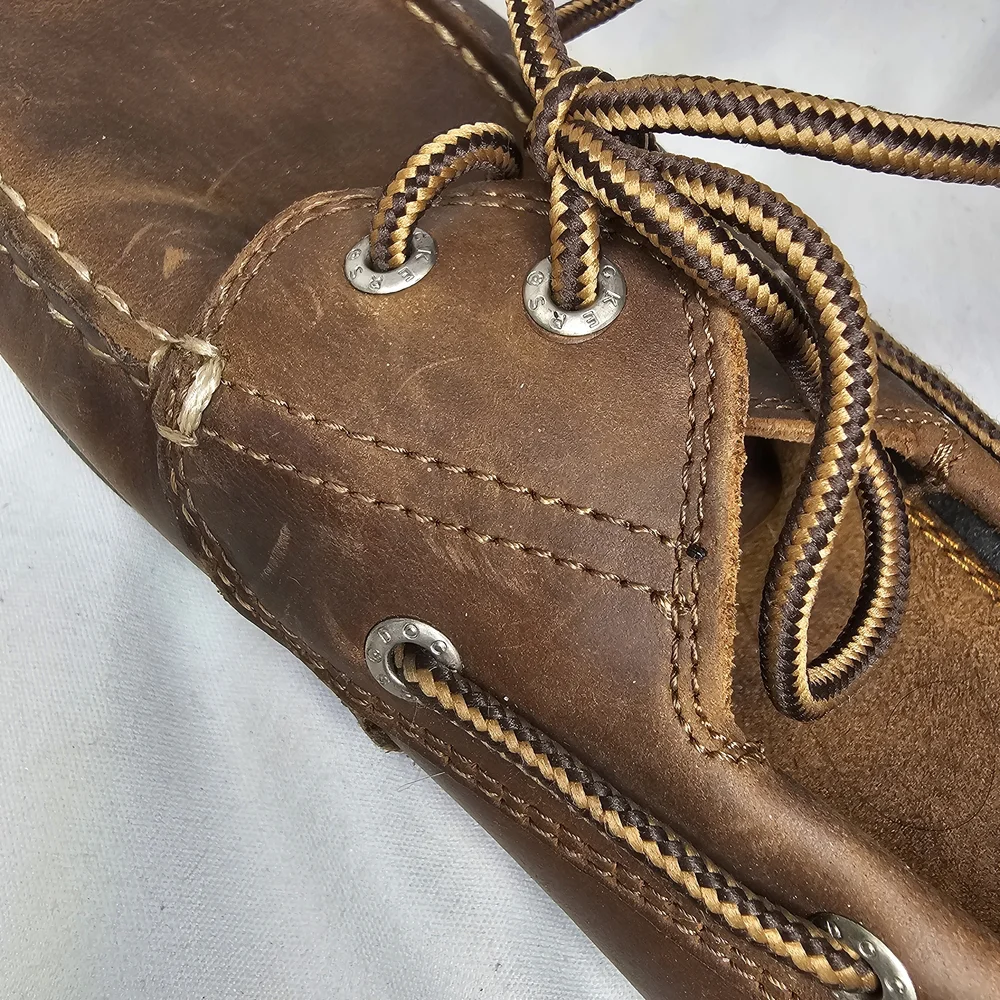 Dockers Classic Leather Boat Shoes Size 10.5 Brown Preppy Quiet Luxury Old Money